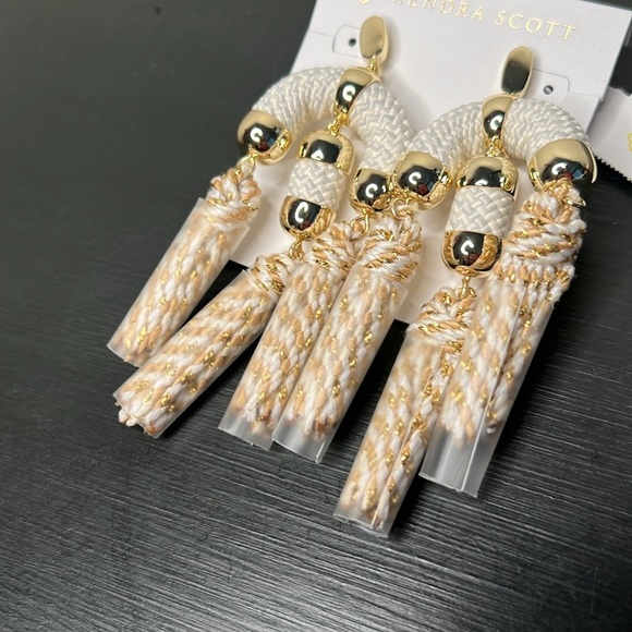 Kendra Scott Masie Statement Tassel Earrings, Gold NWT